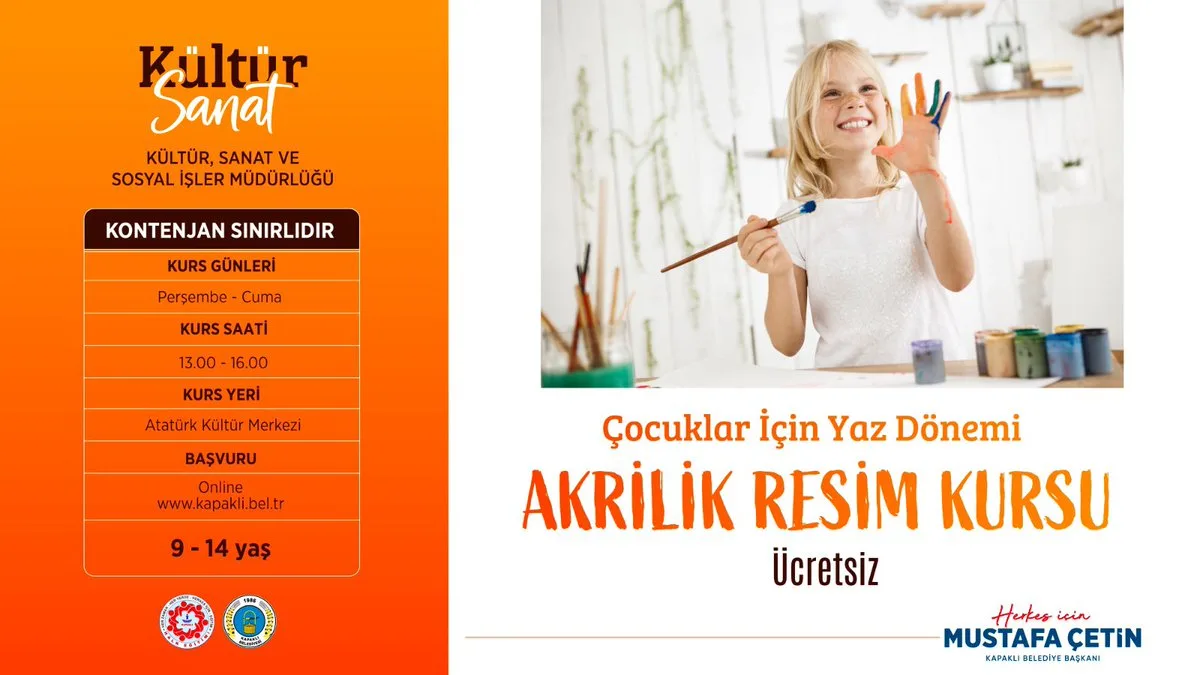 Kapaklı’da çocuklar için akrilik resim kursu başlıyor