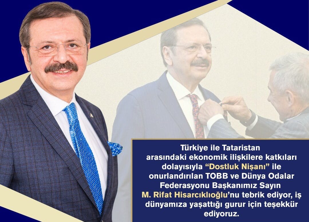 Rifat Hisarcıklıoğlu’na Tataristan’dan Dostluk Nişanı