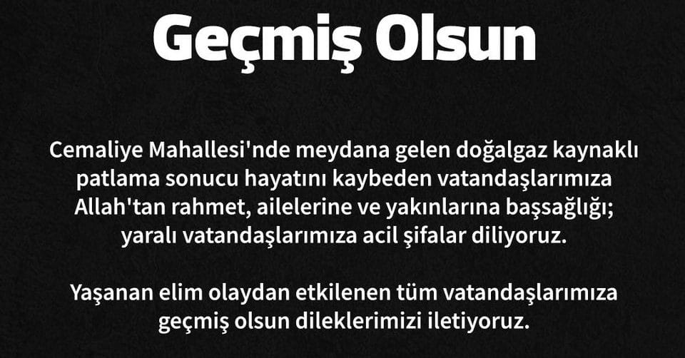 Cemaliye’de Doğalgaz Patlaması: Acı Haber
