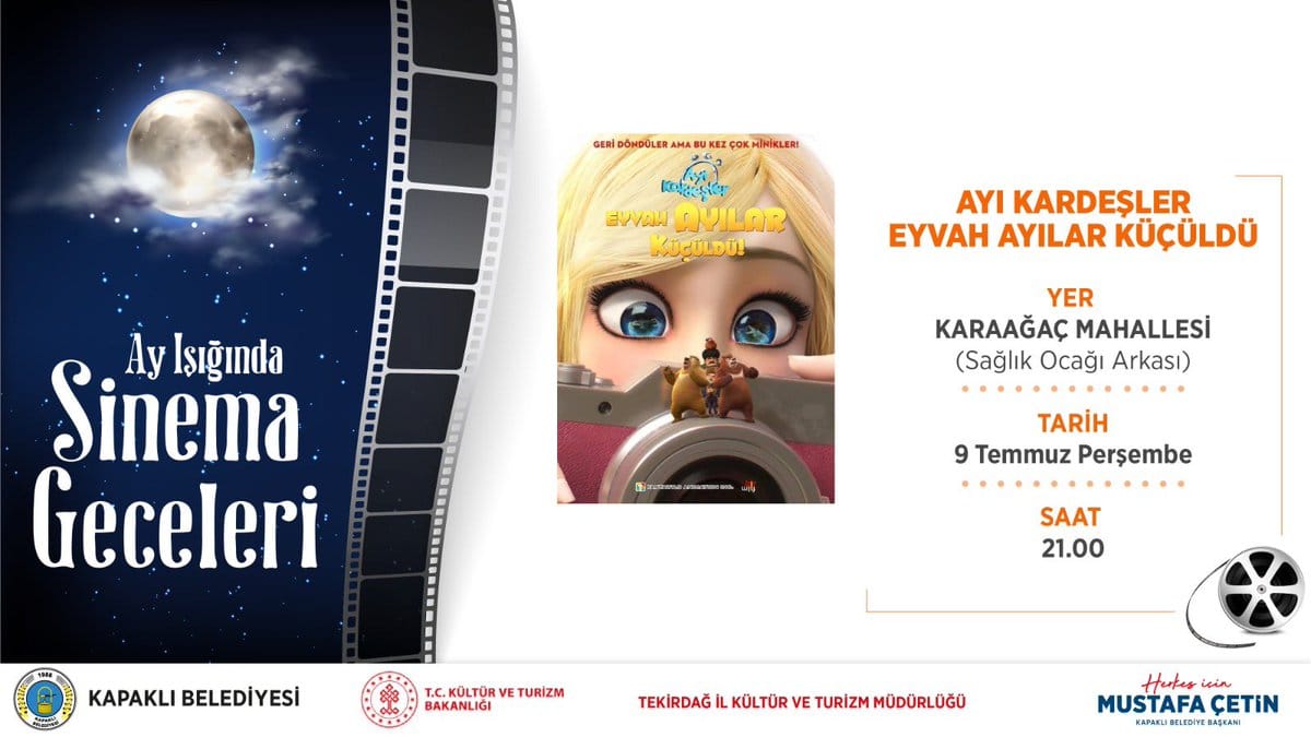 Ay Işığında Sinema: Çocuklar İçin Ücretsiz Animasyon