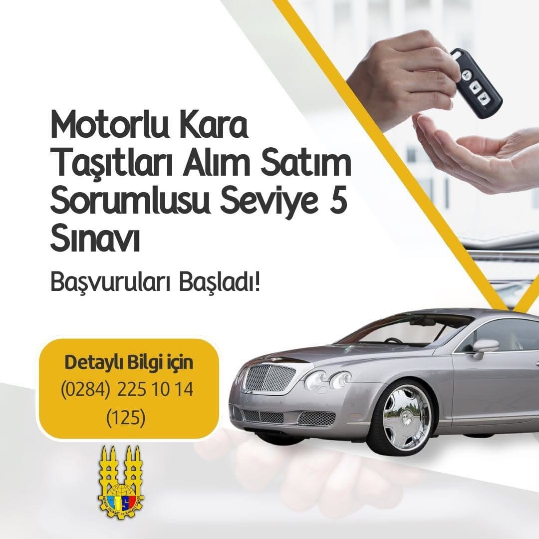 İkinci El Araç Belgesi Sınavı Başvuruları Başladı