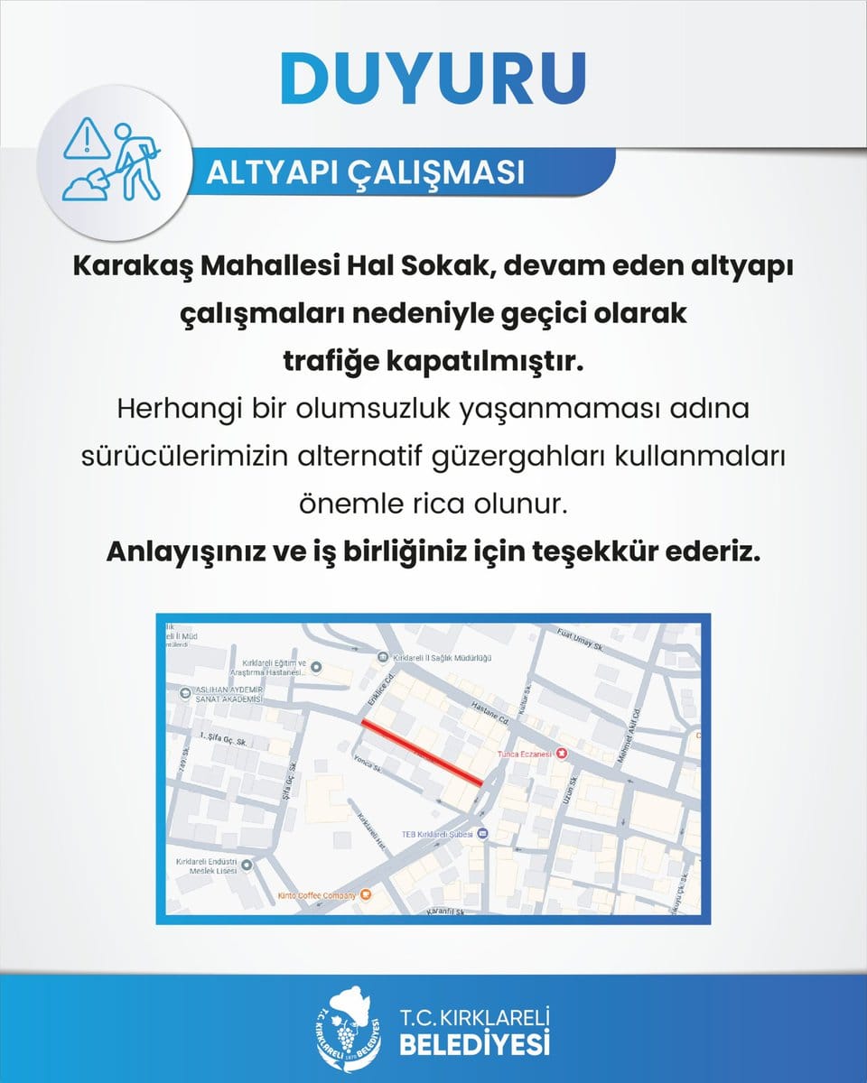 Hal Sokak Trafiğe Kapatıldı: Alternatif Güzergah Uyarısı