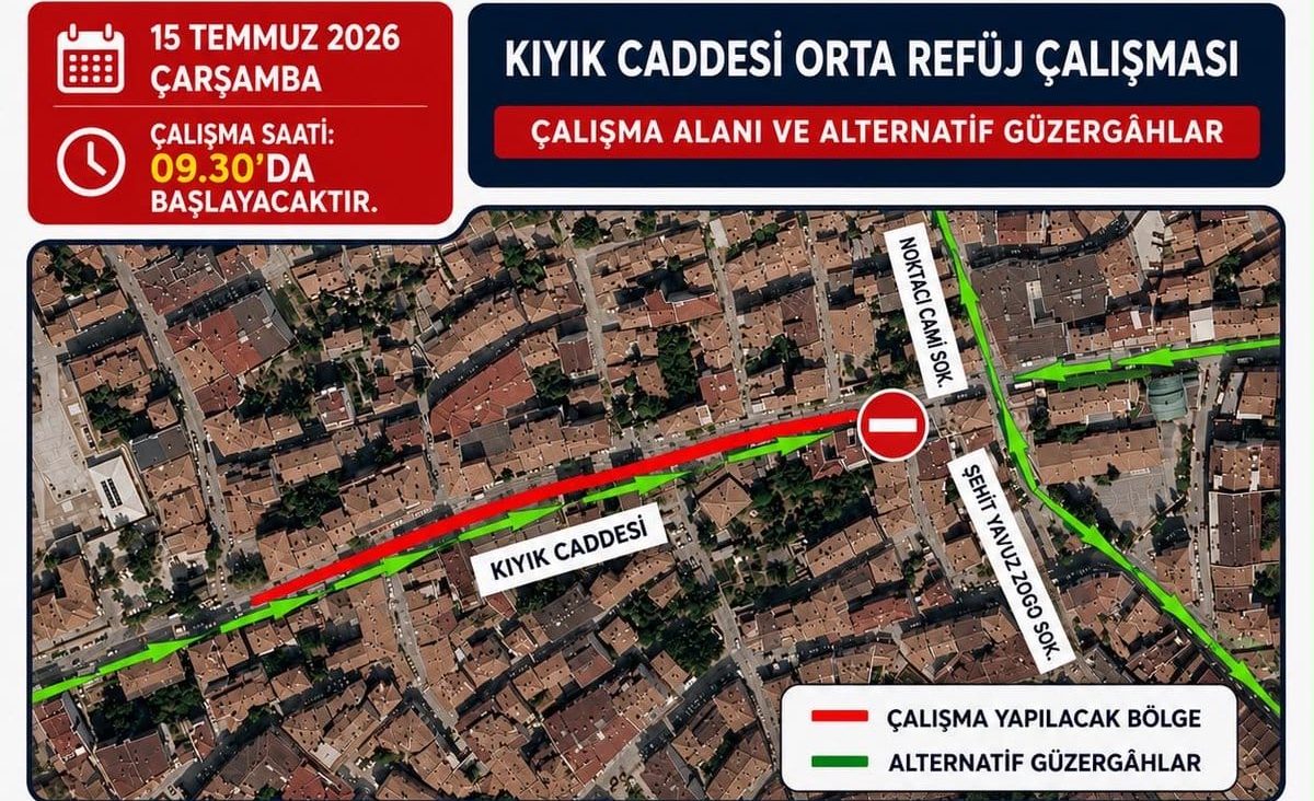 Kıyık Caddesi’nde trafik düzenlemesi: Alternatif güzergâhlar kullanılacak