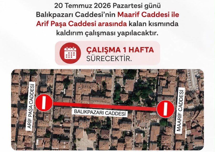 Balıkpazarı Caddesi 1 Hafta Trafiğe Kapanıyor