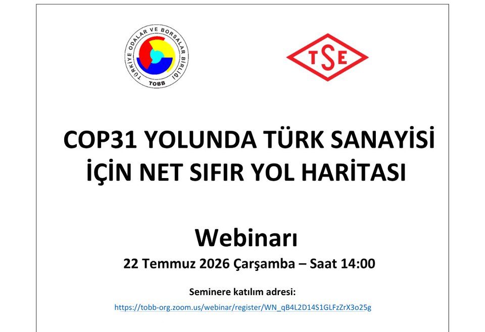 Net Sıfır Yol Haritası Webinarı 22 Temmuz’da