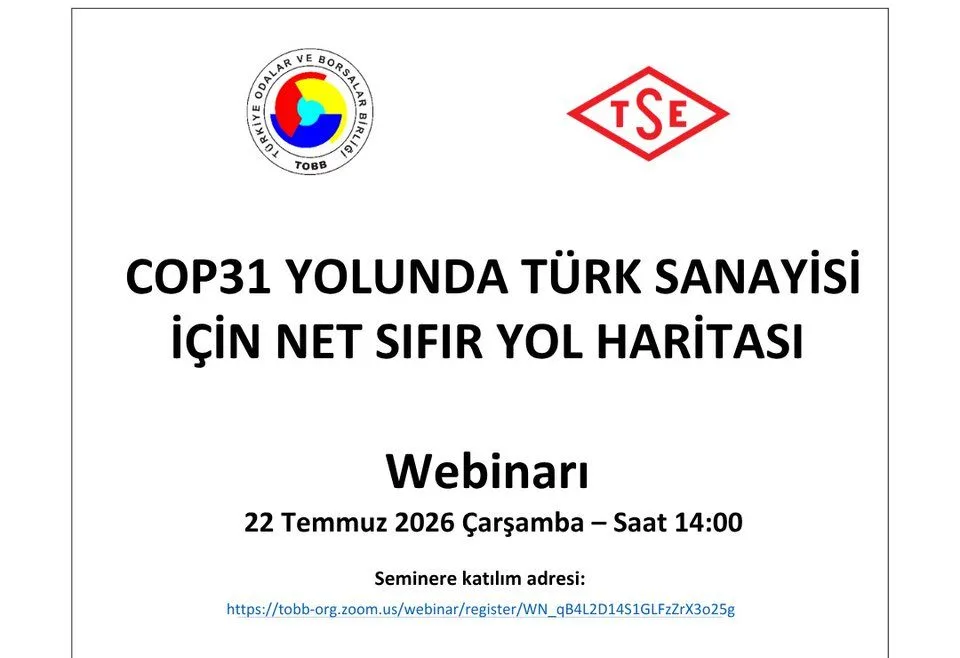 Net Sıfır Yol Haritası Webinarı 22 Temmuz’da