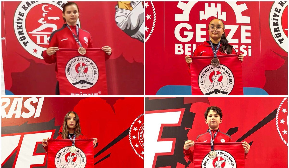 Edirneli karatecilerden Gebze’de madalya yağmuru