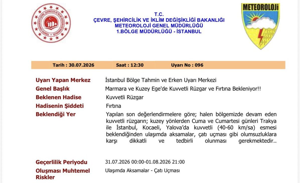 Edirne’de Fırtına Alarmı: 40-60 km/saat Rüzgar Bekleniyor