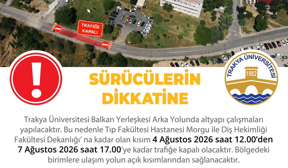 Balkan Yerleşkesi’nde Yol Kapanıyor: 4-7 Ağustos