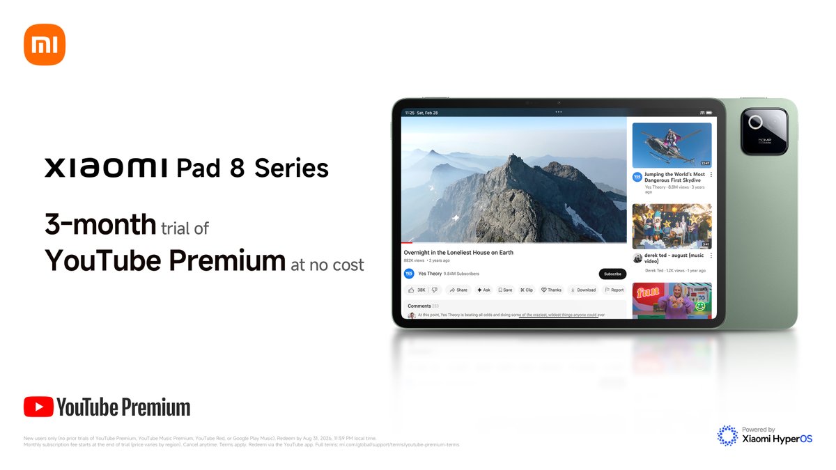 Xiaomi Pad ve REDMI Pad Sahiplerine Özel: YouTube Premium ve Spotify Ücretsiz!