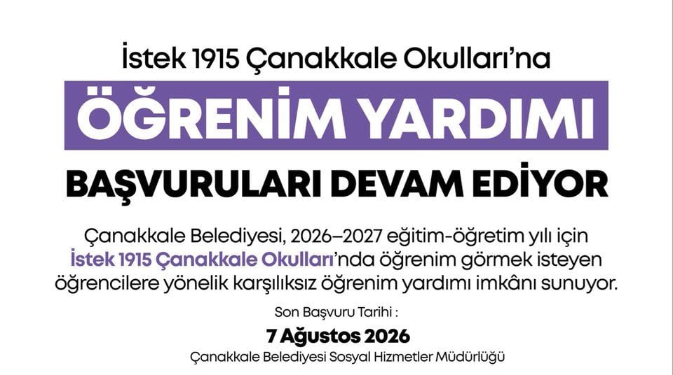 Çanakkale’de Öğrenim Yardımı Başvuru Tarihi Uzatıldı