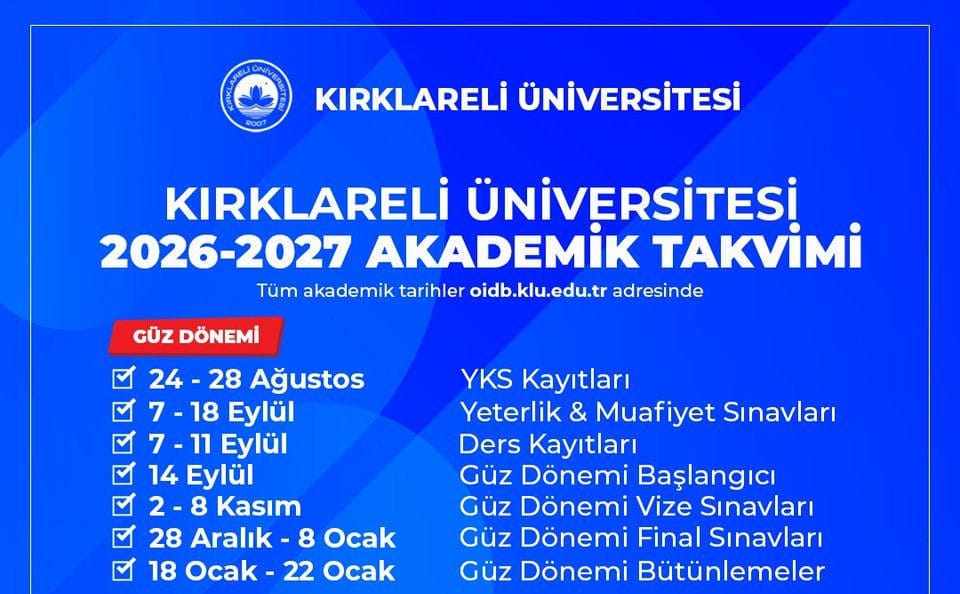 2026-2027 Akademik Takvimi Yayımlandı!