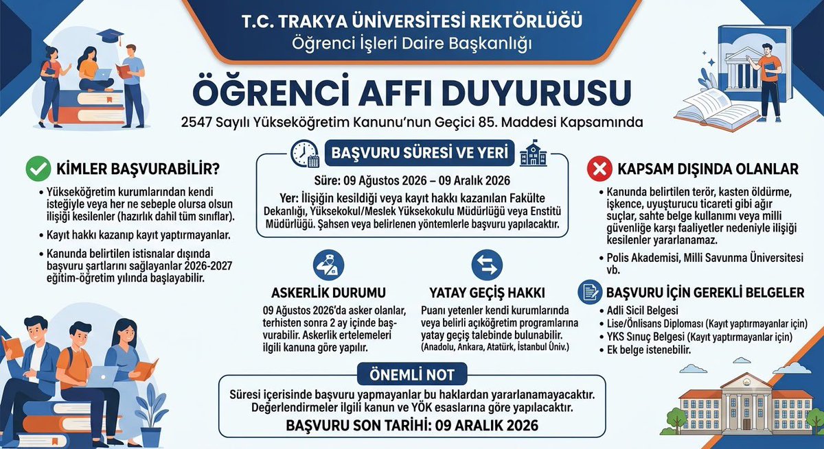 Öğrenci Affı Başvuruları Başladı: Son Tarih 9 Aralık 2026