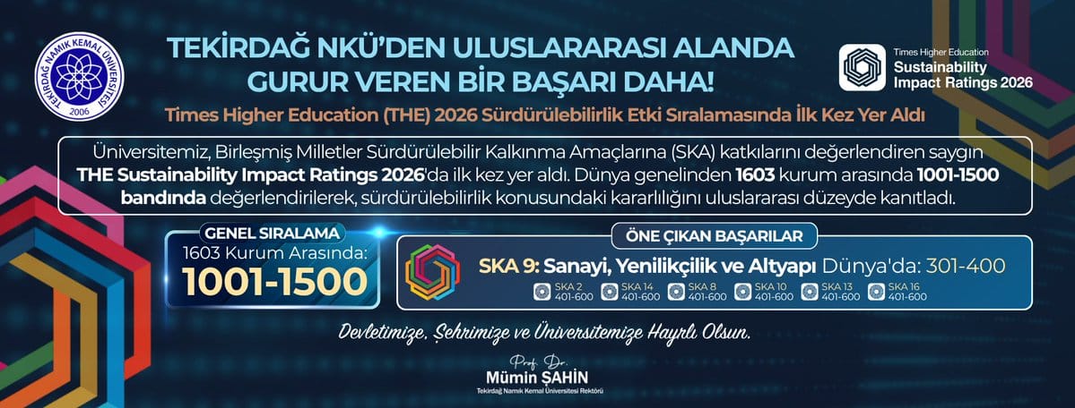 NKÜ’den Uluslararası Başarı: THE 2026’da İlk Kez Yer Aldı