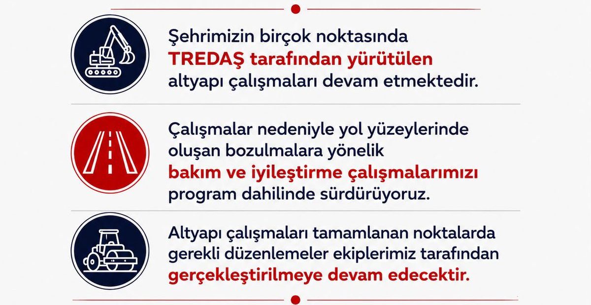 TREDAŞ Altyapı Çalışmaları Yol Yüzeylerini İyileştiriyor