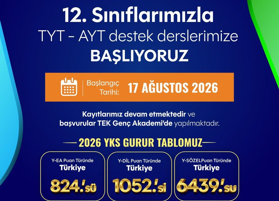 TEK Genç Akademi’de TYT-AYT Dersleri Başlıyor