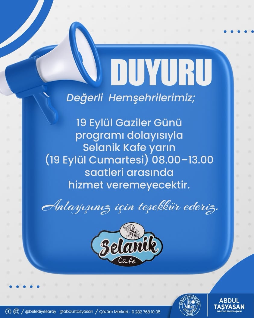 Selanik Kafe 19 Eylül’de Sabah Kapalı