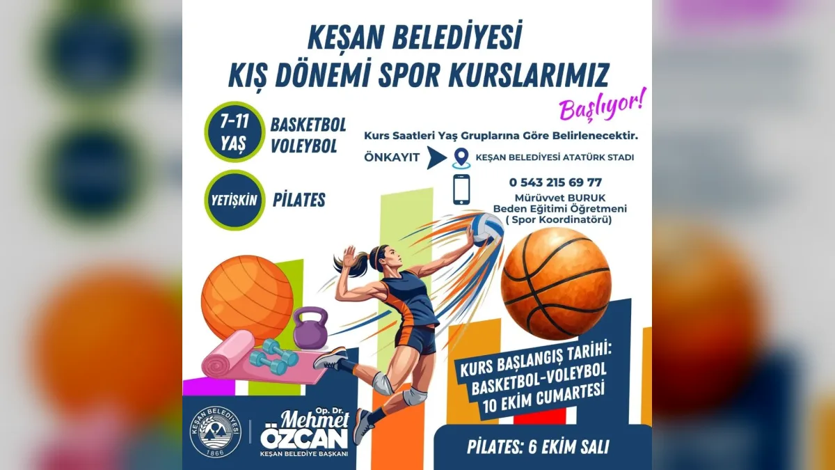 Keşan’da Kış Spor Kursları Başlıyor