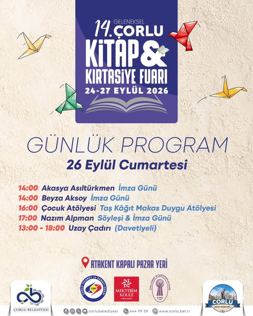 Çorlu Kitap Fuarı 3. Gününde Kapılarını Açtı