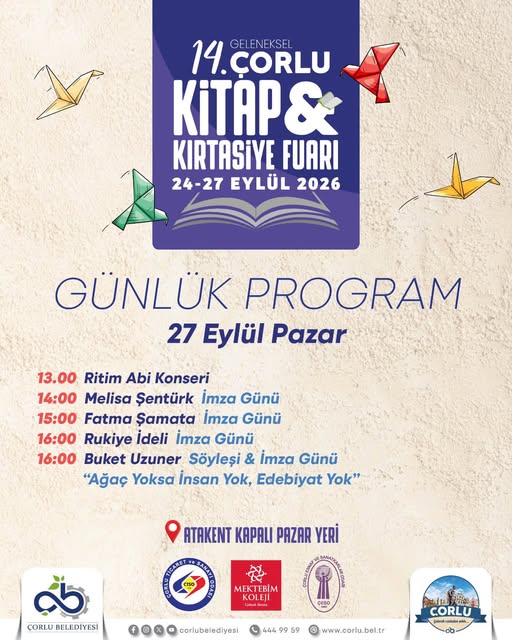 Çorlu Kitap Fuarı’nda Son Gün: Kaçırmayın!