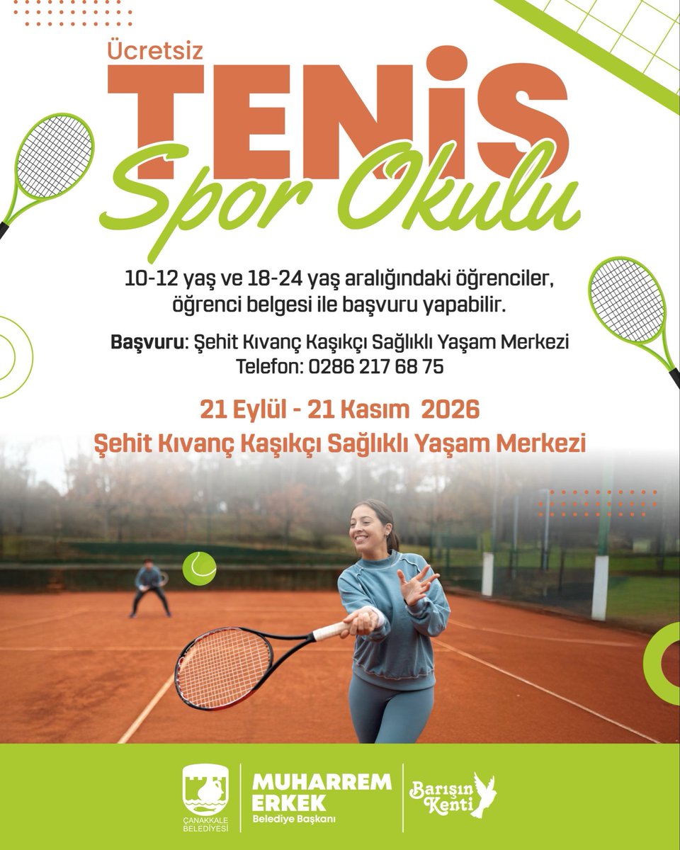 Ücretsiz Tenis Okulu Gençleri Bekliyor