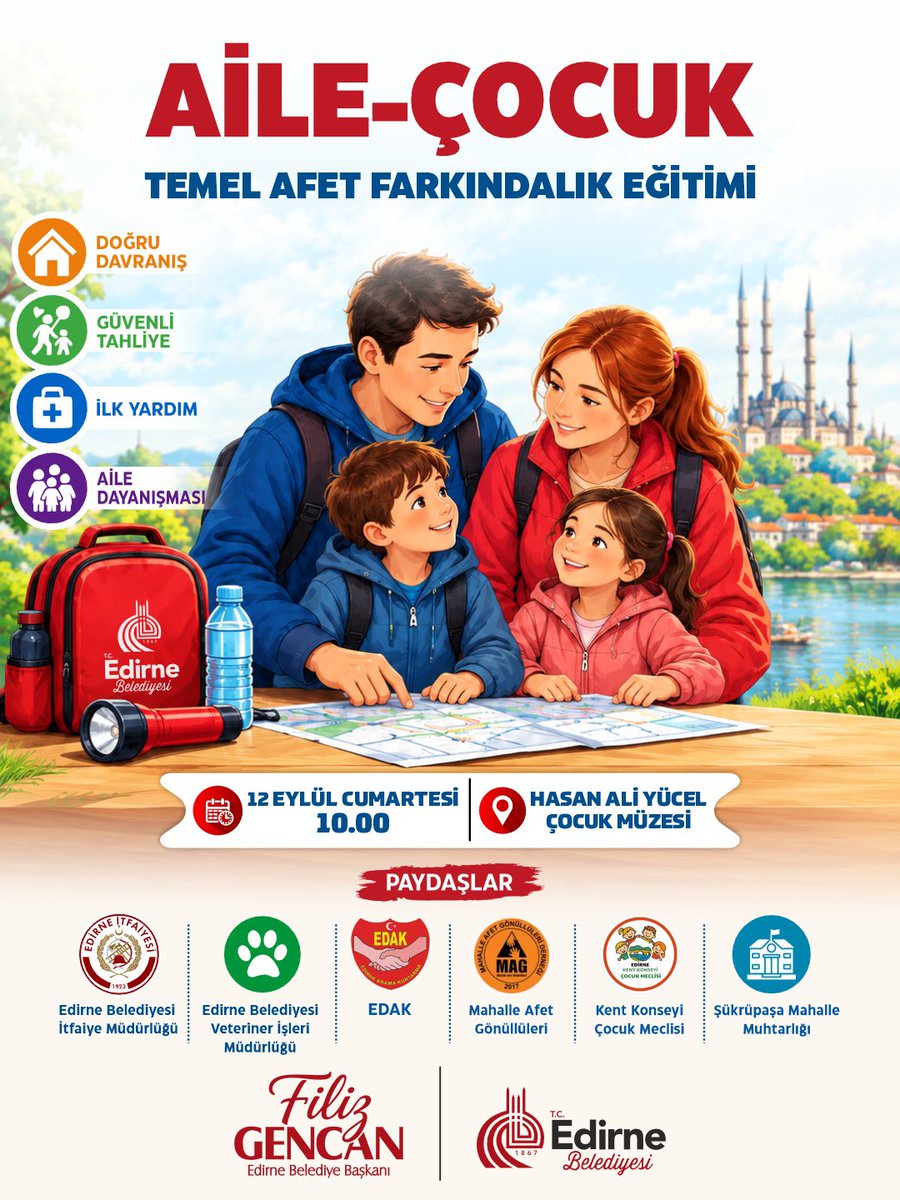 Edirne’de Ailelere Afet Farkındalık Eğitimi