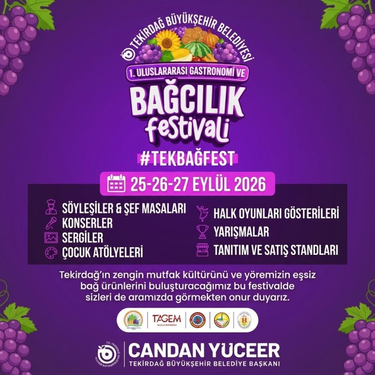 Tekirdağ'da düzenlenen gastronomi ve bağcılık festivalinde yerli ve yabancı şeflerin sunum yaptığı stantlar