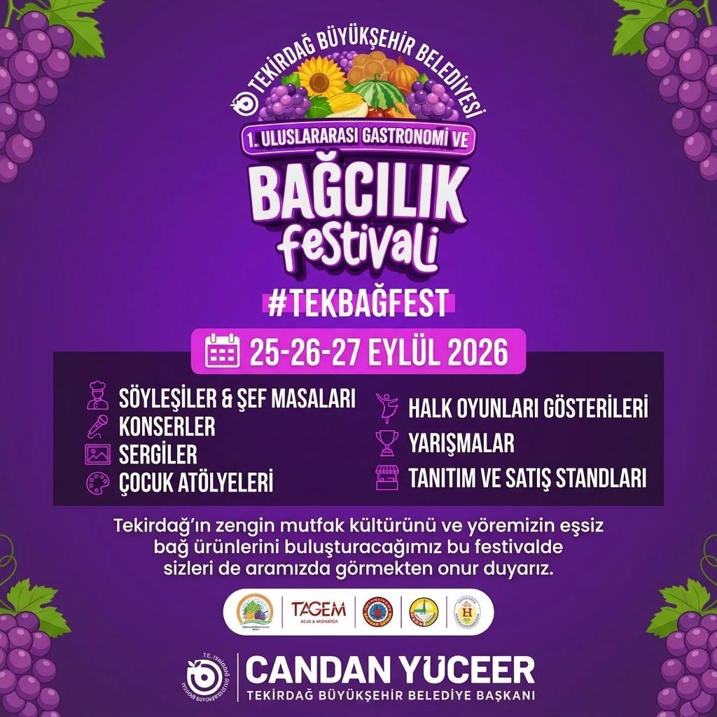 Tekirdağ’da Gastronomi ve Bağcılık Festivali
