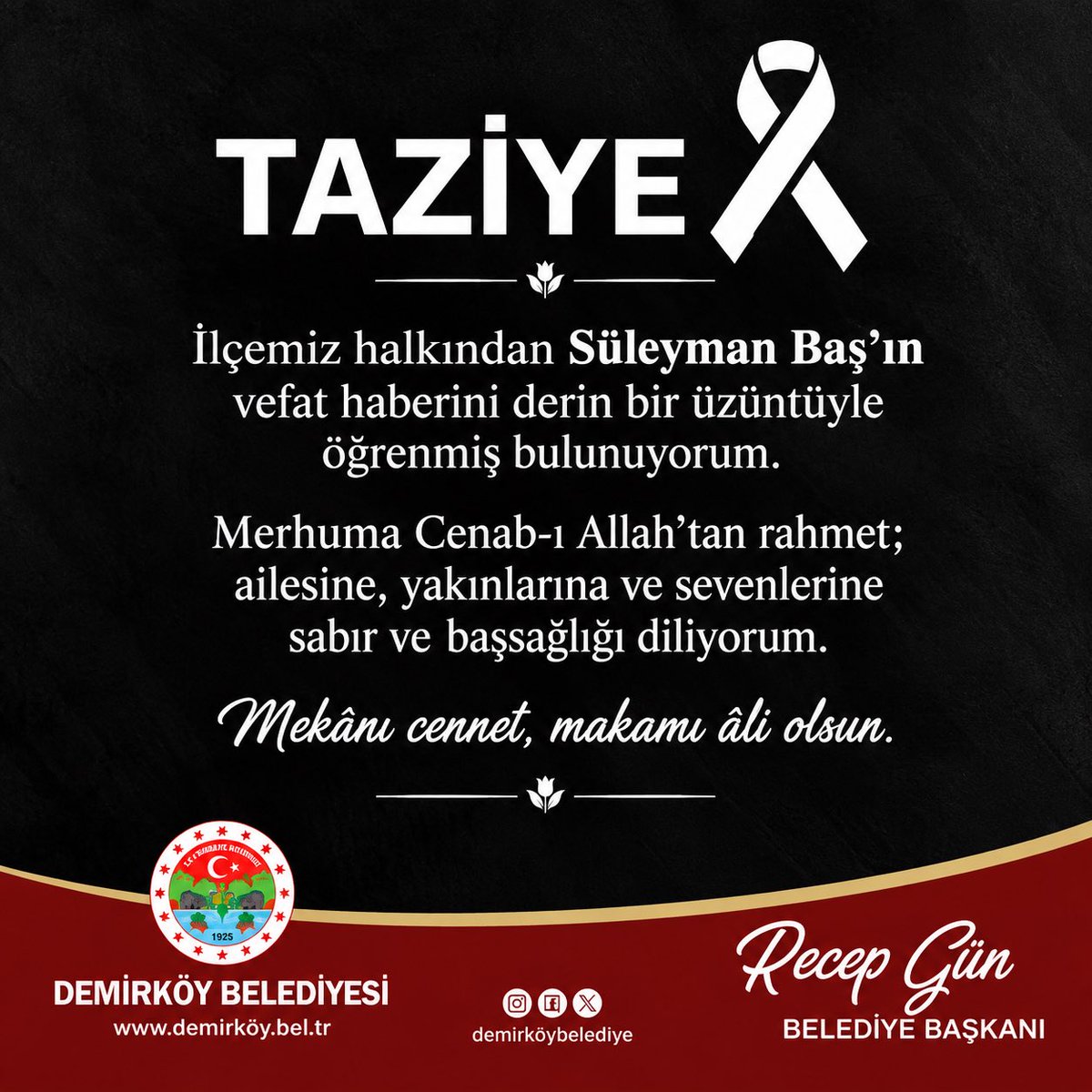 Demirköy’ü Yasa Boğan Vefat: Süleyman Baş Hayatını Kaybetti