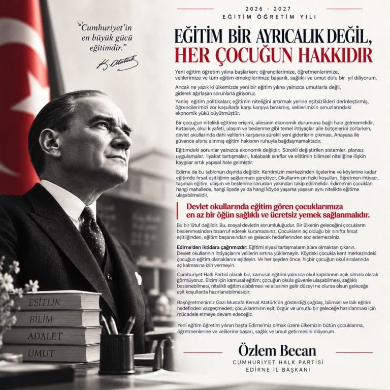 Edirne’de Yeni Eğitim Yılı Umutla Başlıyor