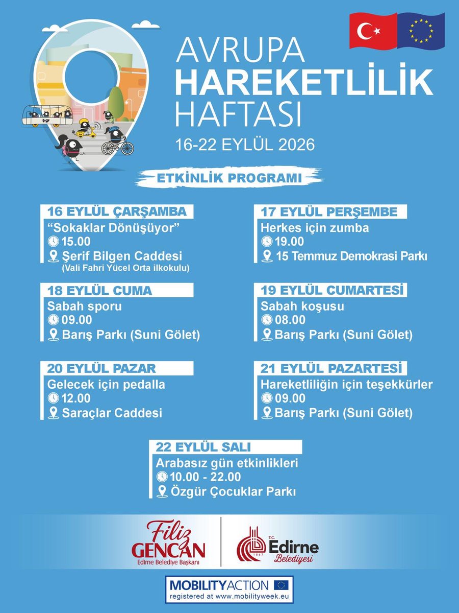 Edirne’de Hareketlilik Haftası Başlıyor