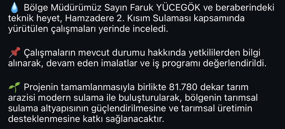 Hamzadere Sulama Projesi’nde Çalışmalar Yerinde İncelendi