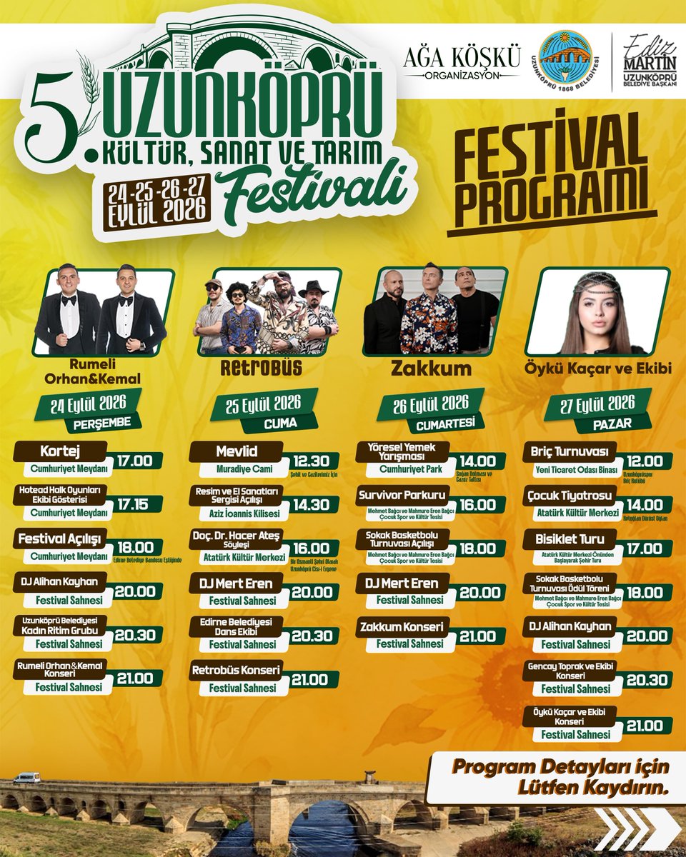 Uzunköprü Festivali Programı Güncellendi