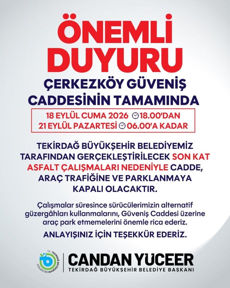 Tekirdağ Büyükşehir’den ‘Kamuoyuna Saygıyla’ Açıklaması