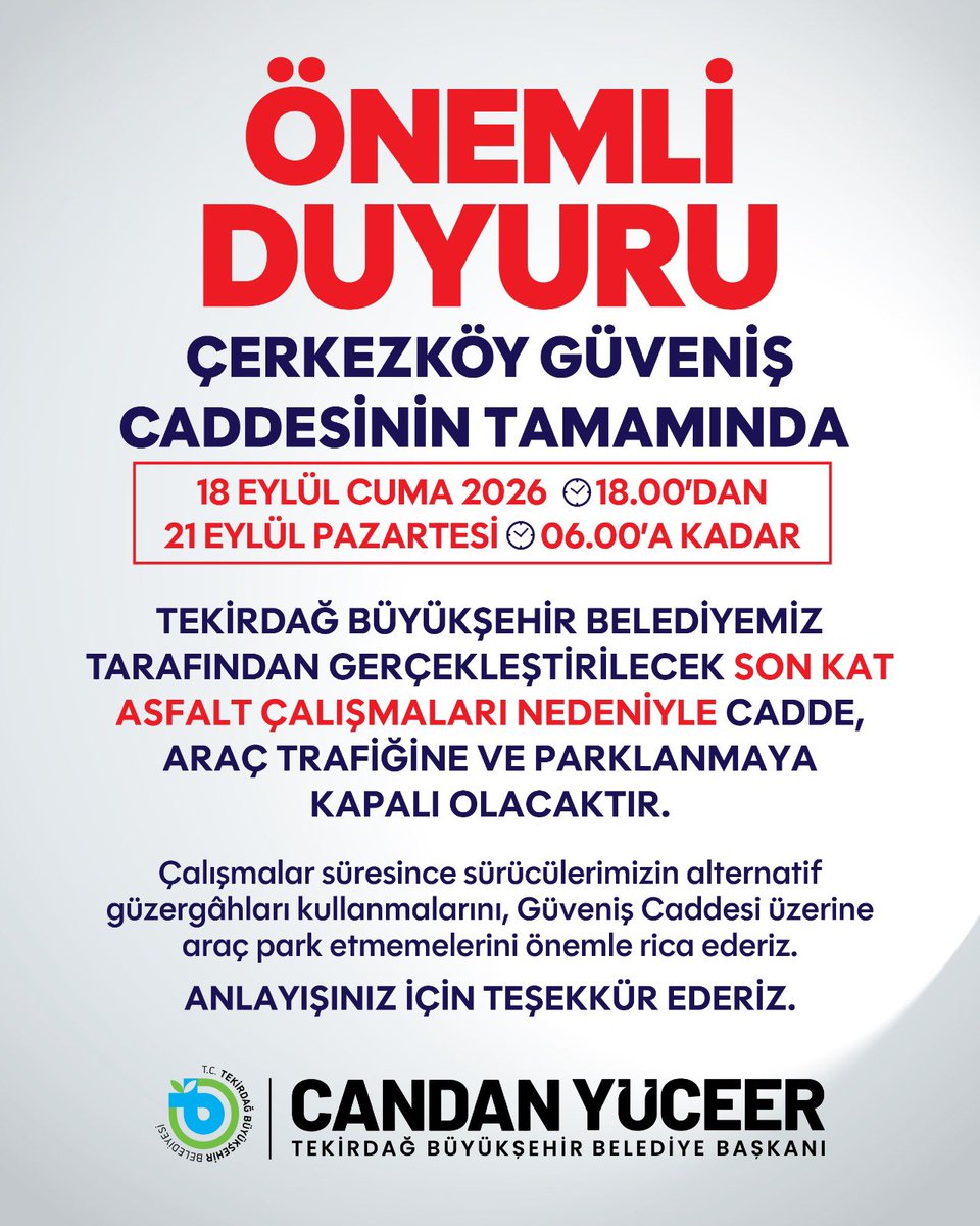 Tekirdağ Büyükşehir’den ‘Kamuoyuna Saygıyla’ Açıklaması