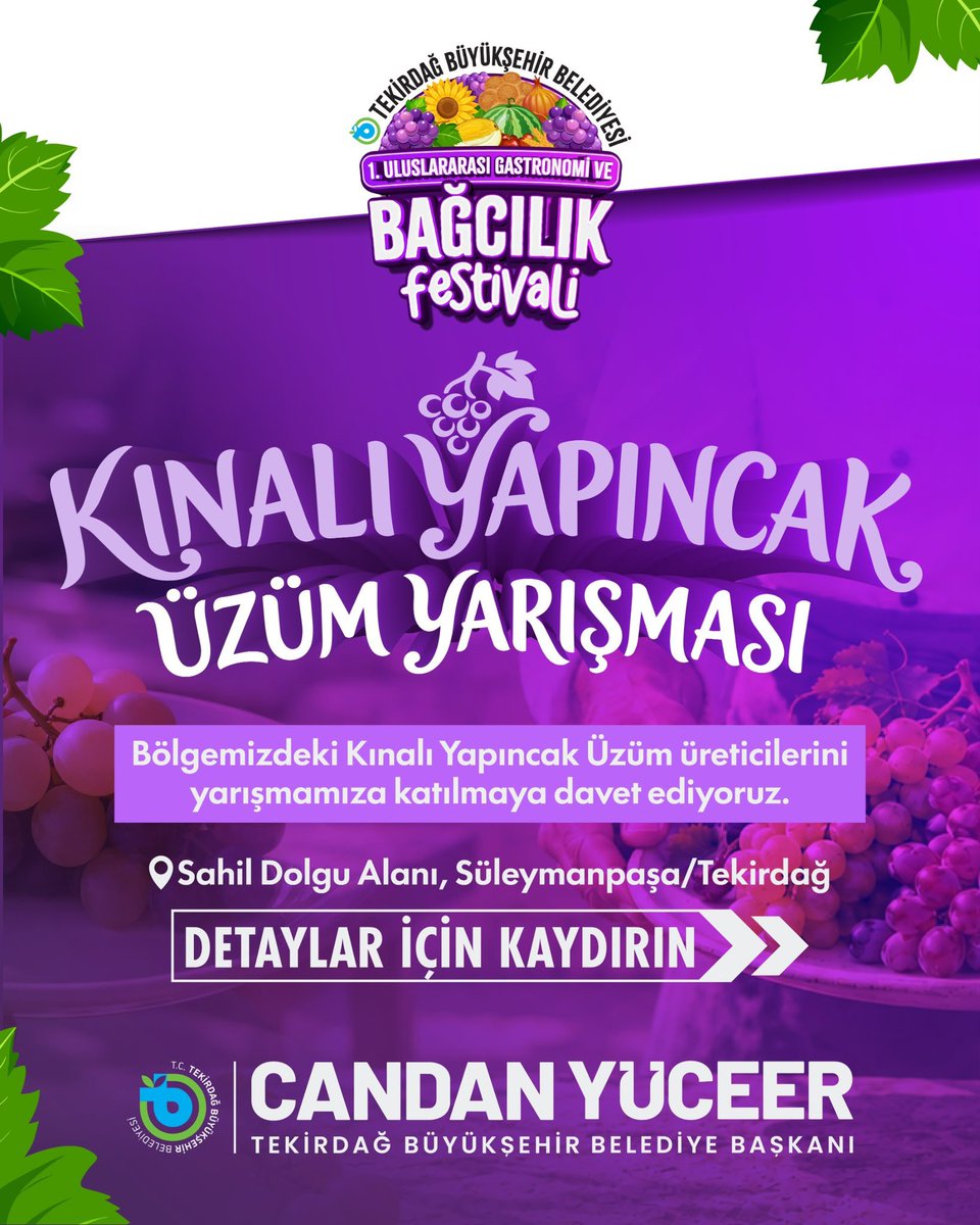 Kınalı Yapıncak Üzüm Yarışması Başvuruları Başladı
