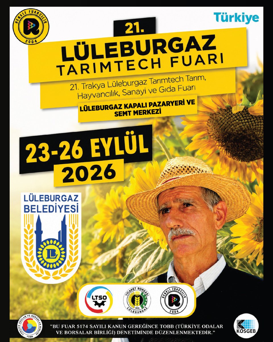 Lüleburgaz Tarımtech Fuarı 23 Eylül’de Kapılarını Açıyor