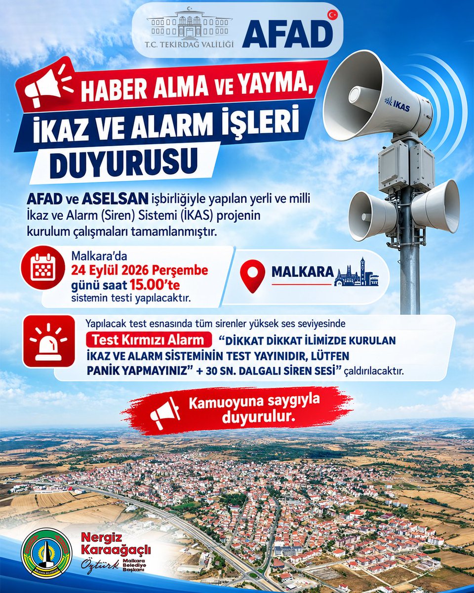 Malkara Belediyesi’nden İkaz ve Alarm Duyurusu