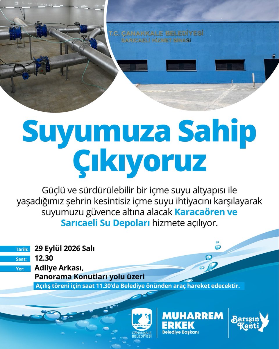 Çanakkale’de Su Depoları Açılıyor