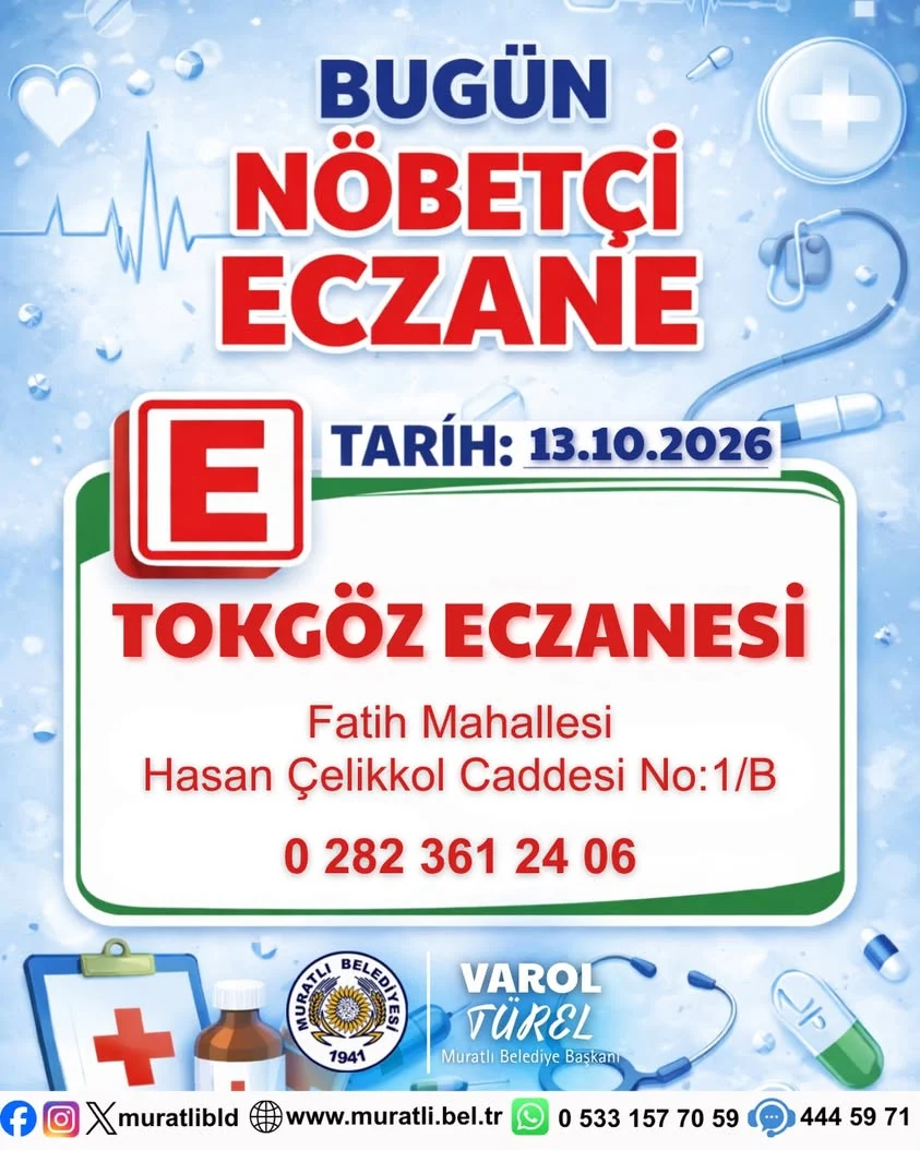 Nöbetçi Eczane: TOKGÖZ ECZANESİ Hizmetinizde