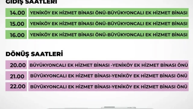 Büyükyoncalı Çibörek Şenliği için ücretsiz servis aracı