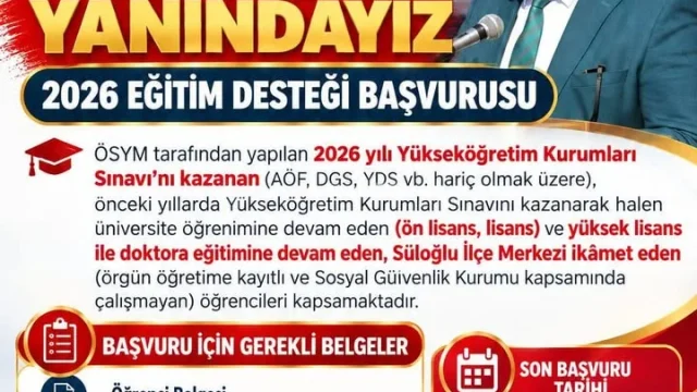 Süloğlu üniversite eğitim desteği başvuruları için öğrencilere duyuru