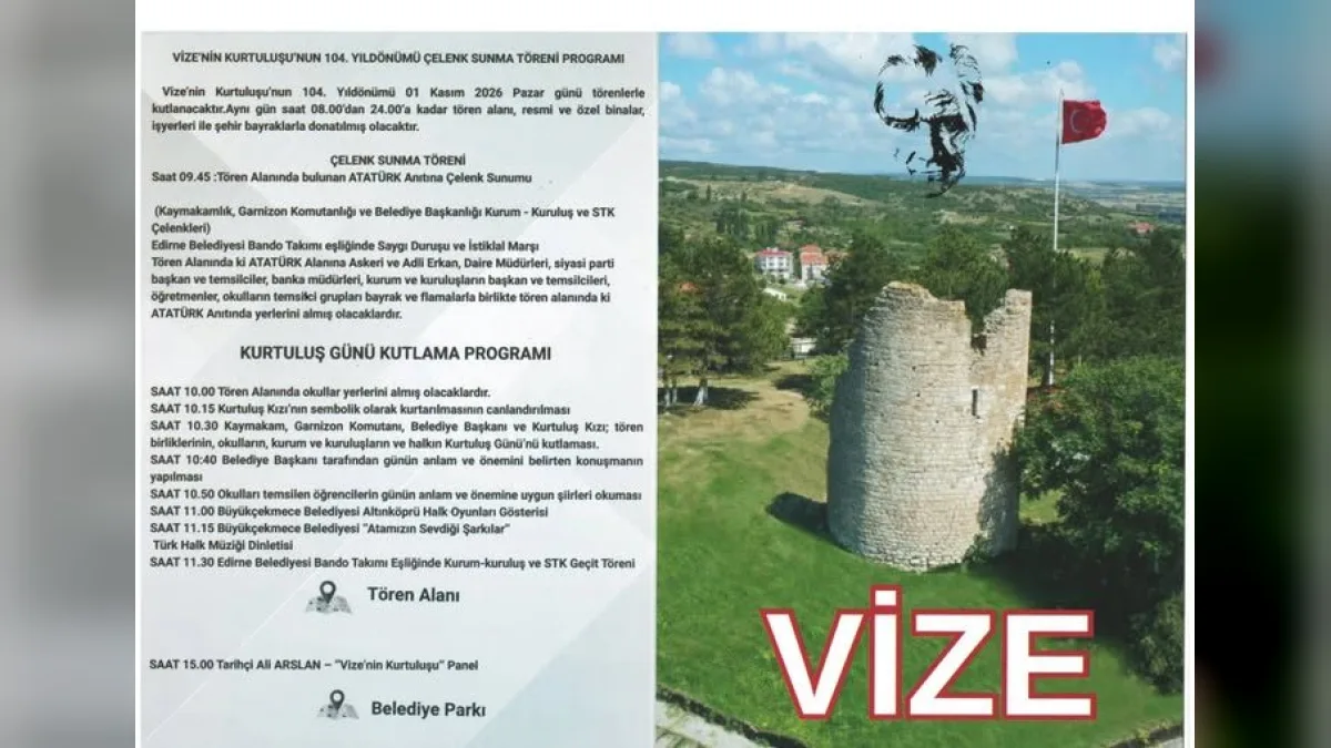 Kurtuluş Bayramı programı için tören alanında düzenlenen 104. yıl kutlama töreni