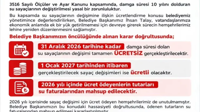 Su sayacı değişimi için belediyede işlem yapan vatandaşlar