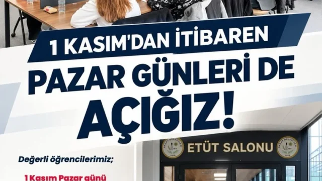 Saray etüt salonu olarak kullanılan Atatürk Kültür Merkezi'nde öğrenciler ders çalışıyor