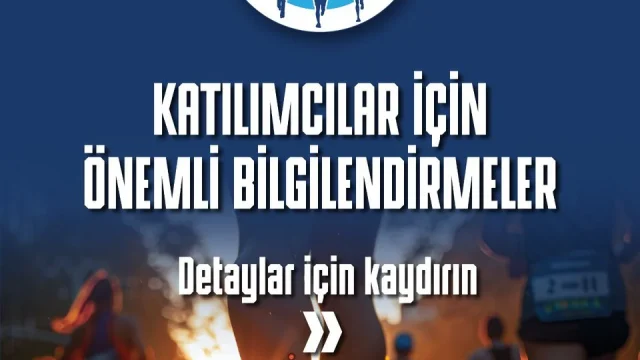 Çorlu Yarı Maratonu için Çorlu Belediyesi'nin paylaştığı katılımcı uyarı görseli