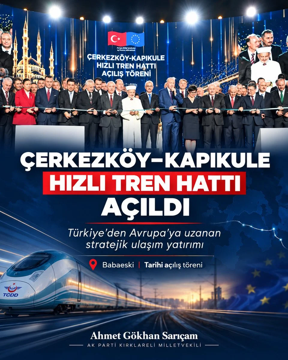 Çerkezköy-Kapıkule Hızlı Tren Hattı Açıldı