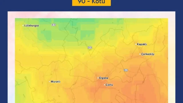 Çorlu'da hava kalitesi 90 değerine ulaştı, kentte koku şikayetleri için ALO 181 hattı kullanılabilir.