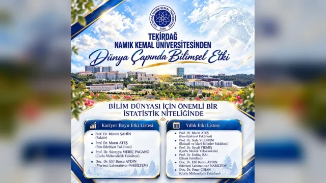 Tekirdağ NKÜ Stanford listesi başarısı: 8 bilim insanı ödül töreninde