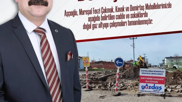 Uzunköprü'de doğal gaz altyapı çalışmaları tamamlanan mahallelerdeki sokak görünümü